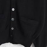 イヴ サンローラン ヴィンテージ YSLロゴ ウール カーディガン ブラック