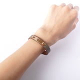 エルメス アスドゥクール GP / レザーブレスレット Z刻印 T2 グレージュ×ゴールド レディース