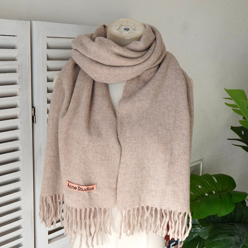 アクネ ストゥディオズ ウール ストール マフラー ピンクベージュ
