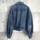 ハイク バルーンスリーブ ショート丈 デニムジャケット ブルー レディース