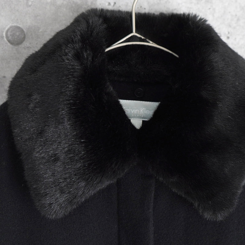 Fur Wool Long Coat