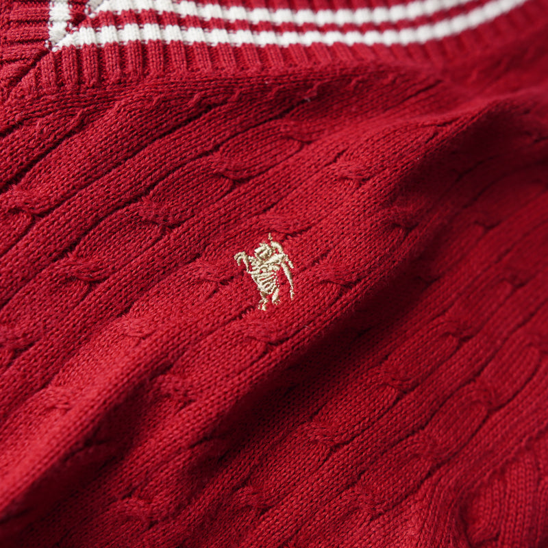 Logo Embroidery V-neck Sweater