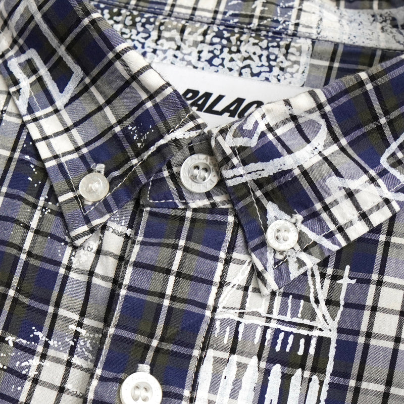 Palace Paint Check Short Sleeve Shirt, Blue
