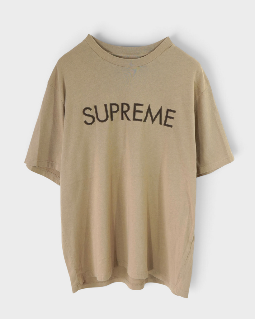 Capital S/S Top シュプリーム ロゴ Tシャツ ベージュ Lサイズ メンズ