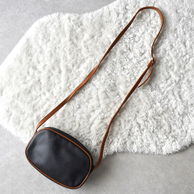 Vintage Black Leather Mini Shoulder Bag