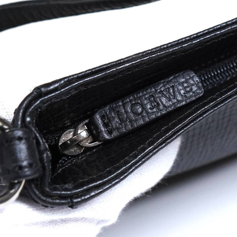 ロエベ ロゴ レザー ミニバッグ アクセサリーポーチ ブラック