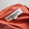 イヴ サンローラン ヴィンテージ YSLロゴ チェック柄 長袖シャツ オレンジ