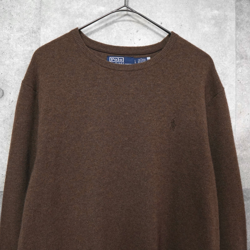 ポロ ラルフローレン スモールポニー ウール ニット ブラウン