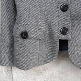 イヴサンローラン ヴィンテージ ツイード ジャケット グレー レディース