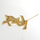 イヴサンローラン YSLロゴ ブローチ GP 箱付き