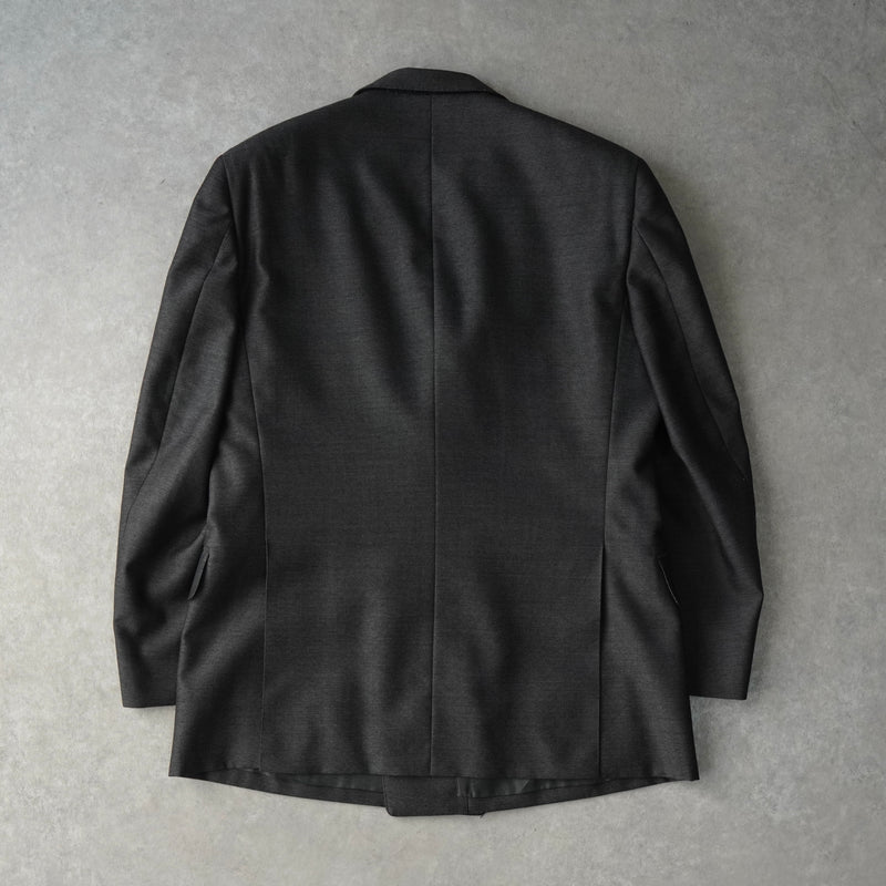 バーバリー ヴィンテージ ホースロゴ ボタン モヘア混紡 ダブル テーラドジャケット グレー