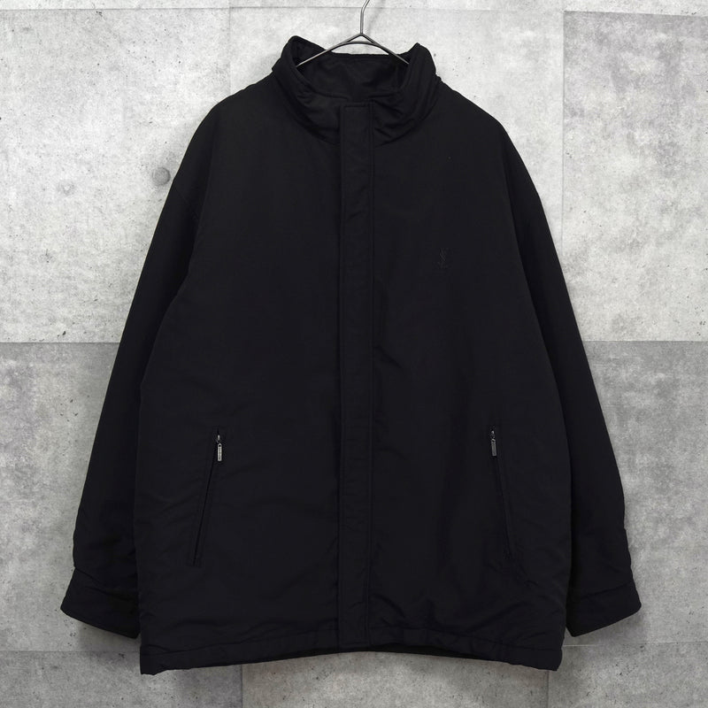 イヴ サンローラン ヴィンテージ YSLロゴ 中綿ジャケット ブラック