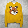 メゾン キツネ フォックスヘッド ウール ニット レディース イエロー
