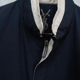 イヴ サンローラン ヴィンテージ YSLロゴ ブルゾン ジャケット ネイビー / ベージュ