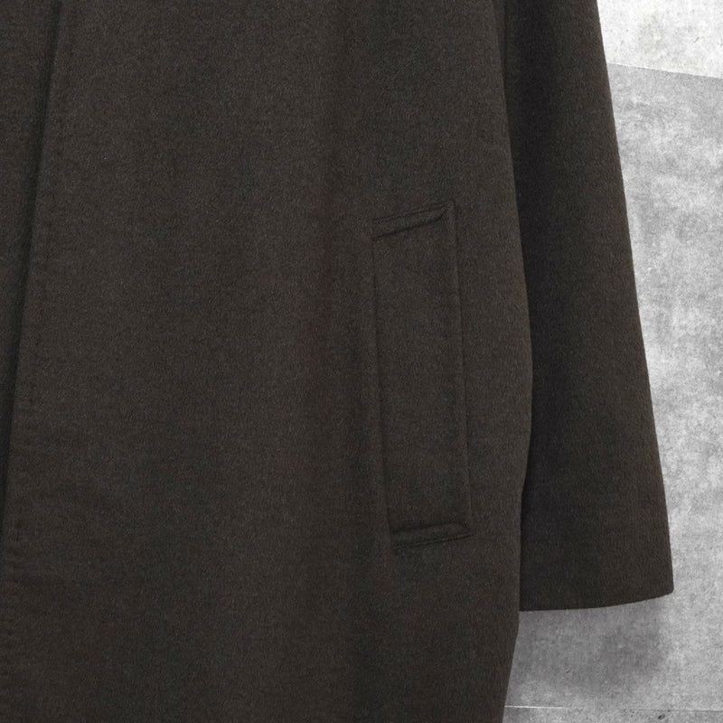 バーバリー カシミヤ アンゴラ ウール ノバチェック裏地 ステンカラーコート ブラウン