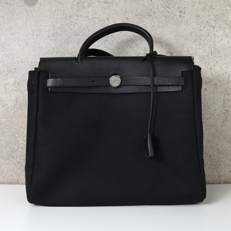 エルメス エールバッグPM トワルアッシュ 2way ハンドバッグ ショルダー ベージュ / ブラック □H刻