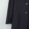 プラダ ウール ステンカラーコート ネイビー レディース