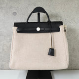 エルメス エールバッグPM トワルアッシュ 2way ハンドバッグ ショルダー ベージュ / ブラック □H刻