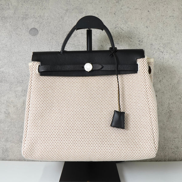 エルメス エールバッグPM トワルアッシュ 2way ハンドバッグ ショルダー ベージュ / ブラック □H刻