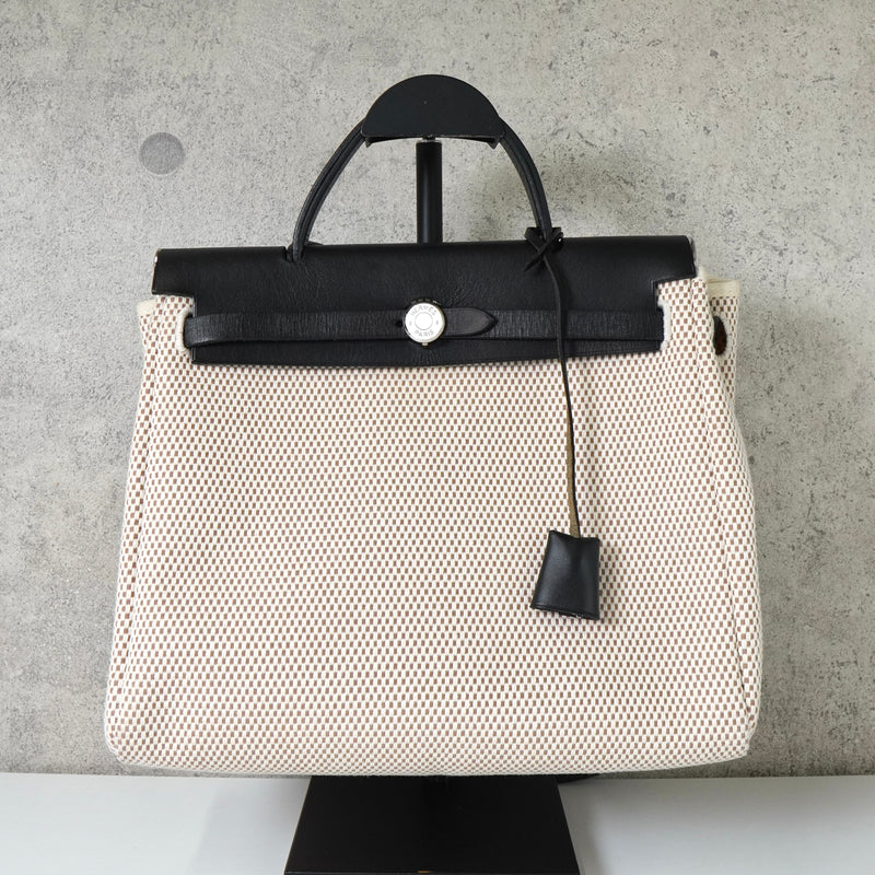 エルメス エールバッグPM トワルアッシュ 2way ハンドバッグ ショルダー ベージュ / ブラック □H刻