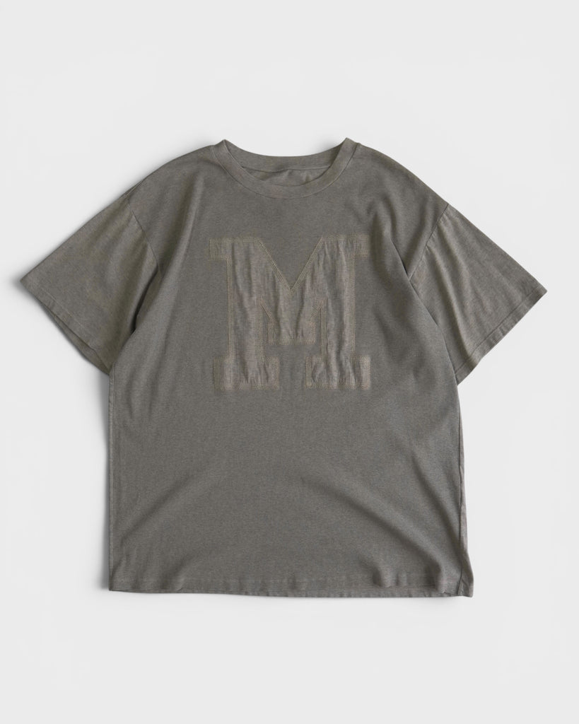 エムエムシックス メゾン マルジェラ イニシャルロゴパッチ 異素材切り替え Tシャツ グレージュ レディース