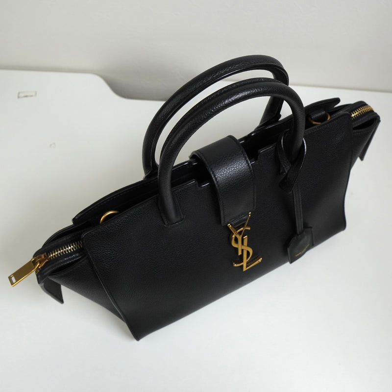 サンローラン ダウンタウンカバス YSLロゴ レザー 2way ハンドバッグ ショルダーバッグ ブラック