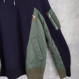 Sponge Sweat × MA-1 Pullover サカイ ドッキング スウェット MA-1 ネイビー / カーキ