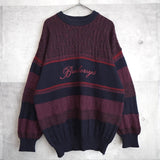 80's〜90's｜Logo Embroidery Wool Sweater｜Made in England
