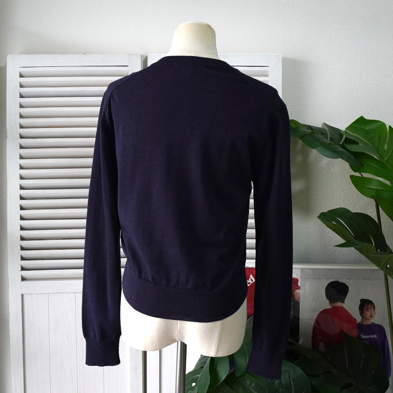 メゾンキツネ フォックスパッチ カーディガン ネイビー レディース