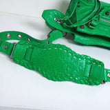 バレンシアガ ネオカゴール レザー 2way ハンドバッグ ショルダーバッグ ネオングリーン