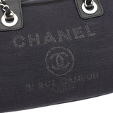 シャネル ドーヴィル キャンバス レザー 2way ハンドバッグ チェーンショルダーバッグ ブラック A番台8桁
