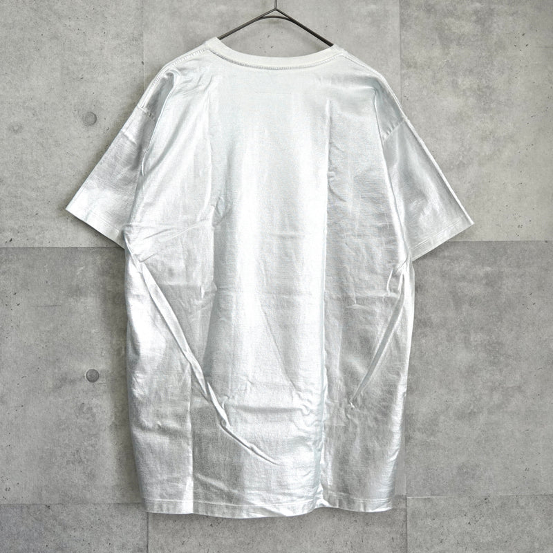エムエムシックス メゾン マルジェラ 2018AW ロゴ コーディング Tシャツ メタリックシルバー