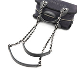 シャネル ドーヴィル キャンバス レザー 2way ハンドバッグ チェーンショルダーバッグ ブラック A番台8桁