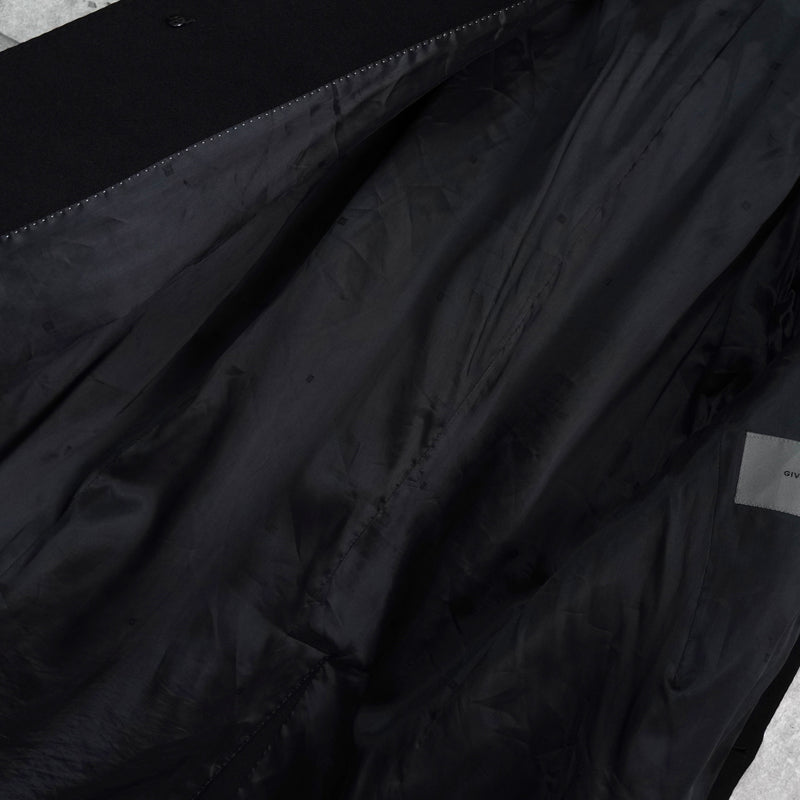 ジバンシィ 4Gロゴ カシミヤ ステンカラーコート ブラック