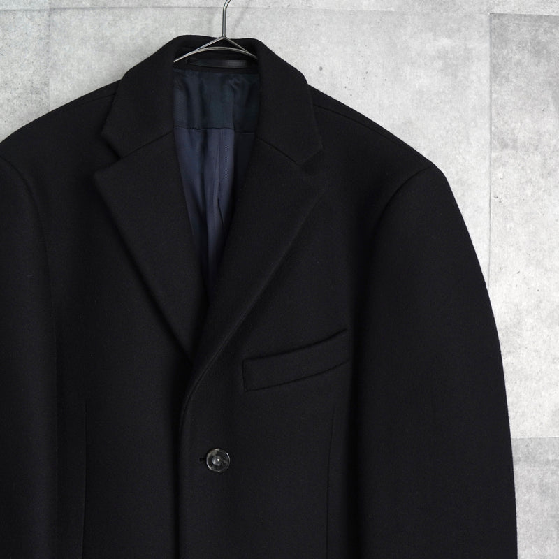 アクネ ストゥディオズ メルトンウール チェスターコート ブラック