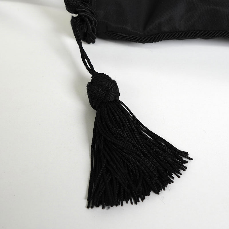 プラダ テスート ポコノ ナイロン ビーズ タッセル ミニ ショルダーバッグ ポシェット ブラック