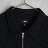 ステューシー Big Thermal Zip Shirt ワンポイントロゴ フルジップ サーマル ブラック メンズ