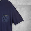 プラダ ロゴパッチ ナイロン切り替え 胸ポケット Tシャツ ブラック
