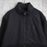 ポロ ラルフローレン ナイロン切り替え フリースジャケット ブラック