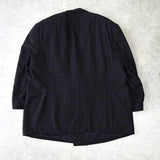 バーバリー ヴィンテージ ノバチェック ホースロゴ 金ボタン ダブル テーラードジャケット ネイビー メンズ