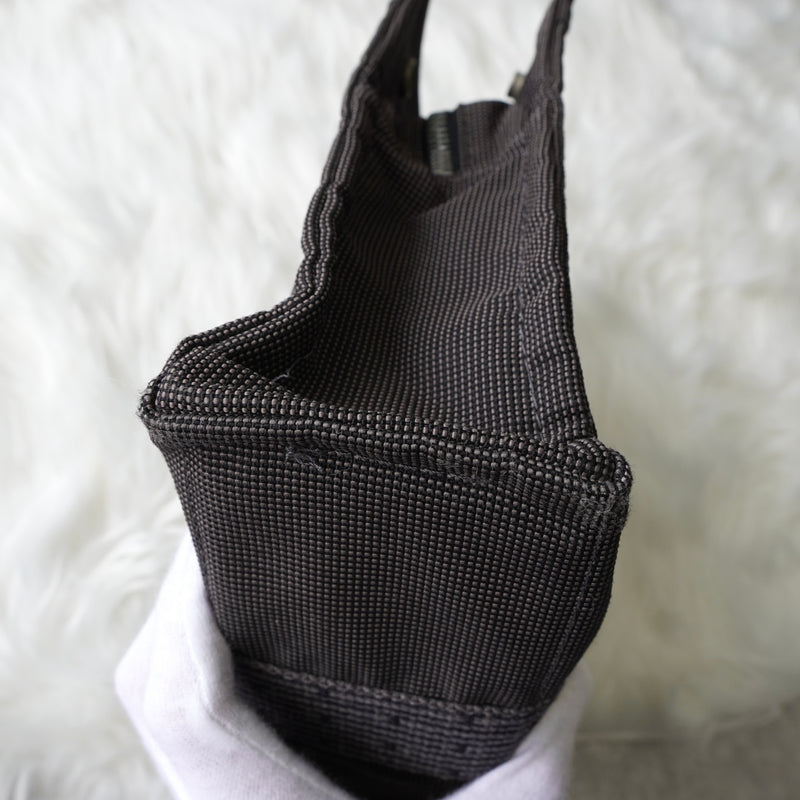 Hermes Foult PM Canvas Handbag Black/Grey