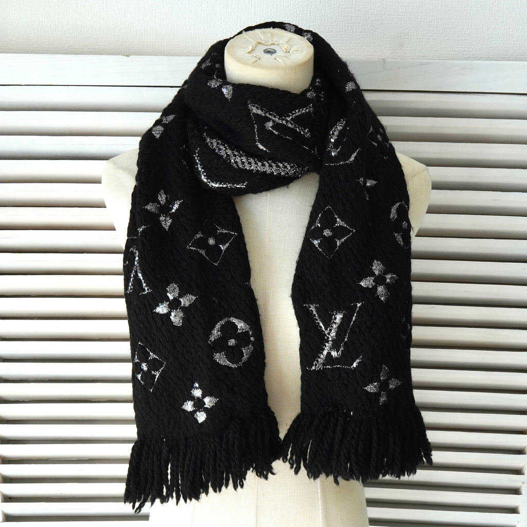 ルイ ヴィトン エシャルプ ロゴマニア シャイン モノグラム ウール