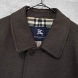 バーバリー カシミヤ アンゴラ ウール ノバチェック裏地 ステンカラーコート ブラウン