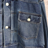 ハイク バルーンスリーブ ショート丈 デニムジャケット ブルー レディース