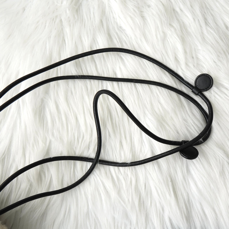 エムエムシックス メゾン マルジェラ ボア ファー / レザー 巾着バッグ ショルダーバッグ ポーチ アイボリー