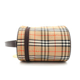 バーバリー ノバチェック キャンバス / レザー バニティバッグ ベージュ レディース