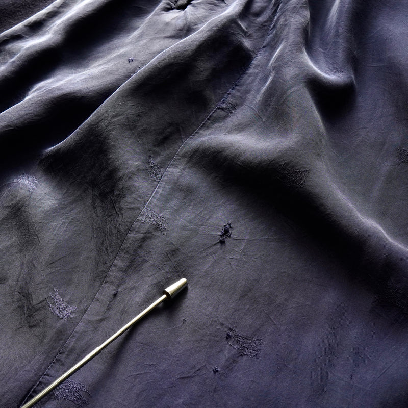 バーバリー ウール ステンカラーコート ネイビー