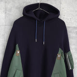 Sponge Sweat × MA-1 Pullover サカイ ドッキング スウェット MA-1 ネイビー / カーキ