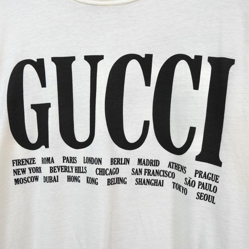 Gucci 象牙色经典徽标 T 恤