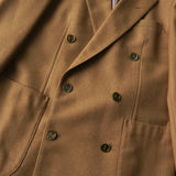 イヴ サンローラン ヴィンテージ YSLロゴ ボタン ウール ダブル テーラードジャケット キャメル メンズ